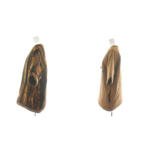 MM6 Maison Margiela カットソー 半袖 中綿 ロゴ XS 茶 ブラウン 黒 ブラック S32GC0516 S23082 /AN19