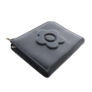 MARY QUANT L字ファスナー 二つ折り財布 黒 ブラック /SR