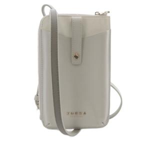 ポシェット スマホショルダー ロゴ レザー 白色 ベージュ /SR