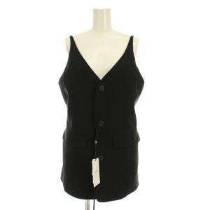 25SS 3WAY PIN TUCK LAYERED VEST キャミソール 前開き M 黒 ブラック