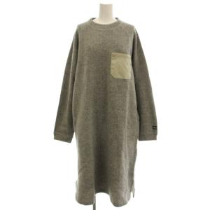 ニットワンピース ウール混 ワンピース ロング 長袖 L グレー TOWQJL36YY /G