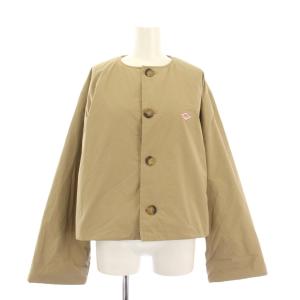 インサレーション カラーレス ワイドジャケット ノーカラージャケット 中綿 34 ベージュ DT-A0672