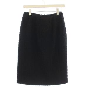 CHANEL BOUTIQUE ウール混 スカート ひざ丈 タイトスカート 36 黒 ブラック /G