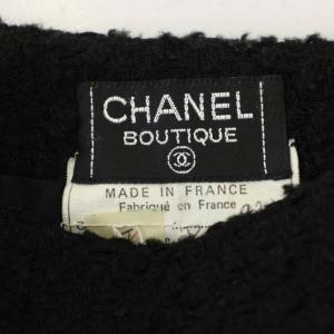 CHANEL BOUTIQUE ウール混 スカート ひざ丈 タイトスカート 36 黒 ブラック /G