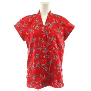 KENZO セットアップ シャツ ブラウス 半袖 フレアスカート ロング丈 花柄 M 赤 レッド /AN63