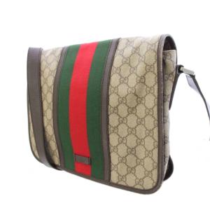 GUCCI GGスプリーム シェリーライン ショルダーバッグ グレージュ