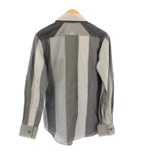 VIVIENNE WESTWOOD MAN シャツ 長袖 ストライプ オーブ刺繍 44 グレー 4945-2022 /KH