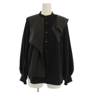 ツイストフロントブラウス シャツ 長袖 F 黒 142200008 /BM
