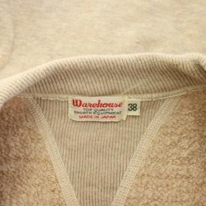 WAREHOUSE フリーダムスリーブスウェット トレーナー 長袖 クルーネック ワンカラー ストレッチ 裏起毛 38 ベージュ