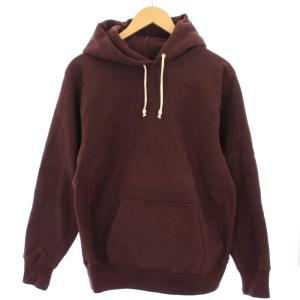 Lot.484 無地裏起毛ヘビーウェイト脇リブフードスウェットパーカー プルオーバー 長袖 M ボルドー