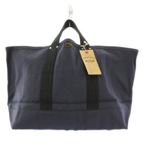 トートバッグ ハンドバッグ キャンバス バイカラー ロゴ 紺 ネイビー 黒 ブラック タグ付き /BB