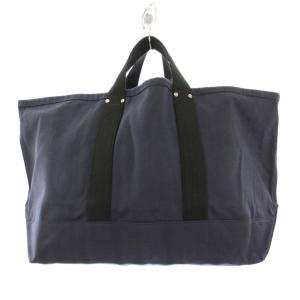 WAREHOUSE トートバッグ ハンドバッグ キャンバス バイカラー ロゴ 紺 ネイビー 黒 ブラック タグ付き /BB