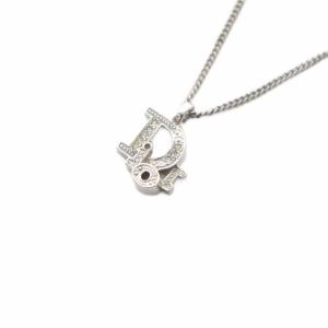 ロゴネックレス ペンダント ラインストーン シルバーカラー /KH OH