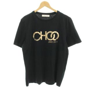 Tシャツ カットソー XL 黒 ブラック ロゴプリント ラウンドネック 半袖 /HN