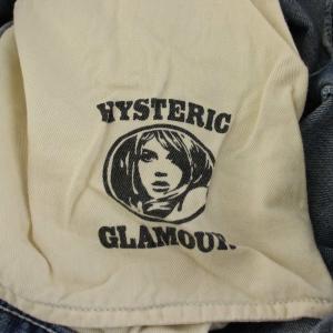 HYSTERIC GLAMOUR デニムパンツ ジーンズ ジーパン Gパン ダメージ加工 ワッペン ジッパーフライ L 青 ブルー 02211AP04