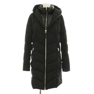 中綿コート アウター ロング フード レイヤード風 XS 黒 ブラック CWSNO0235 /YT