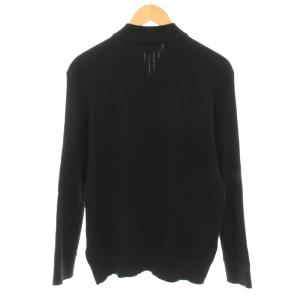 ck Calvin Klein ドライバーズニットカーディガン ニットジャケット アウター リブ編み XL 黒 ブラック KRCBKW0311