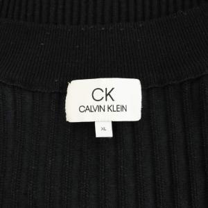 ck Calvin Klein ドライバーズニットカーディガン ニットジャケット アウター リブ編み XL 黒 ブラック KRCBKW0311