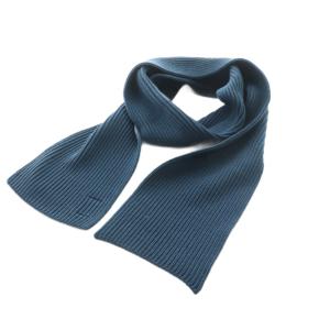 マフラー リブ編み 青 /MI OS