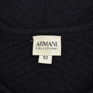 ARMANI COLLEZIONI ニット セーター クルーネック 長袖 薄手 カシミヤ 50 紺 ネイビー H51011-05 /YT