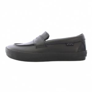 SKATE LOAFER スケートローファー スリッポン 厚底 レザー ワンカラー US7 25cm 黒