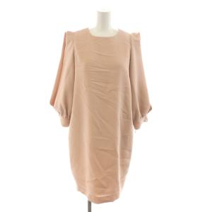 ワンピース ひざ丈 1 ピンク バルーンスリーブ 七分袖 /RR