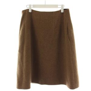 フレアスカート ひざ丈 ウール 42 茶 ブラウン JNWL3502F /AN54
