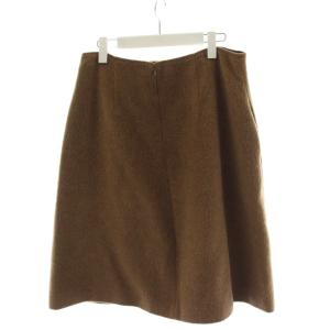 JIL SANDER フレアスカート ひざ丈 ウール 42 茶 ブラウン JNWL3502F /AN54