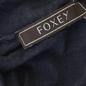 FOXEY シルク カーディガン 38 ネイビー 38354