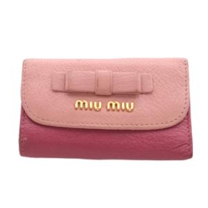 キーケース 6連 リボン レザー ピンク /AN78 OH