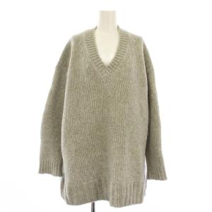 Wool mole v neck sweater Vネックセーター ニット 長袖 02 グレー KRAGNW0813