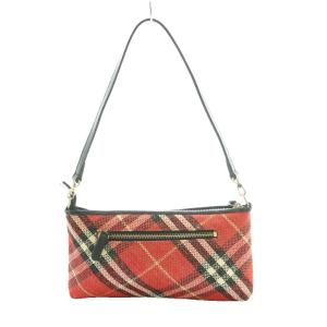 ハンドバッグ ノバチェック柄 赤 レッド 黒 ブラック /SS OS