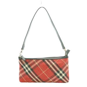 BURBERRY BLUE LABEL ハンドバッグ ノバチェック柄 赤 レッド 黒 ブラック /SS OS