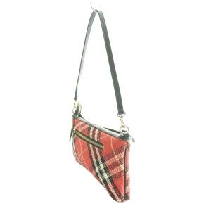 BURBERRY BLUE LABEL ハンドバッグ ノバチェック柄 赤 レッド 黒 ブラック /SS OS