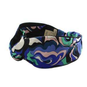 ヘアターバン ヘアアクセサリー 総柄 シルク 絹 ピンク 青 ブルー 緑 グリーン /AN9