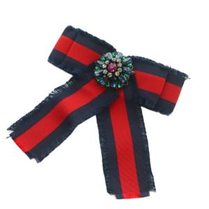 ビジュー リボン型 ビジュー装飾 レッド ネイビー