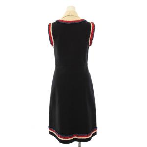 GUCCI ラッフルスリーブレスドレス ワンピース リボン M ブラック 501481