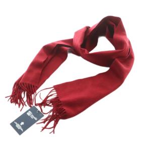 マフラー カシミヤ フリンジ ワインレッド /MI