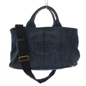 カナパM デニム ハンドバッグ 2WAY ネイビー