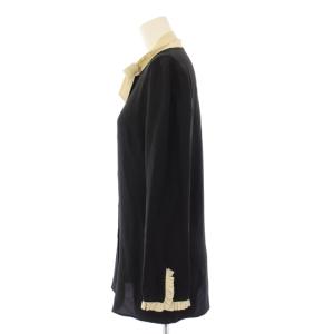 GUCCI シルクブラウス ボウタイ インターロッキングGボタン 36 454688