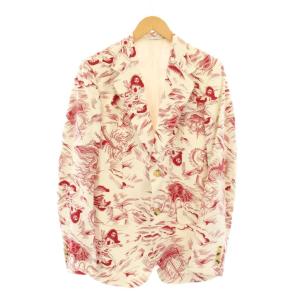 テーラードジャケット 総柄 7-46R ホワイト 463543