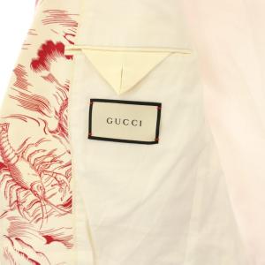 GUCCI テーラードジャケット 総柄 7-46R ホワイト 463543