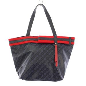 トートバッグ ハンドバッグ 総柄 バイカラー 紺 ネイビー 赤 レッド /BB