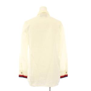 GUCCI コットンポプリンシャツ ブローチ付き 36 ホワイト 451007