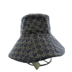 GUCCI 3HAAh GGワイドブリムハット デニム M 631958