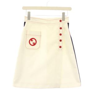 台形スカート ミニ シェリーライン GGロゴ 38 ホワイト 744800