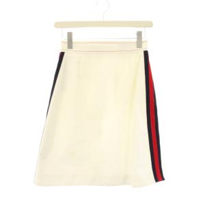 GUCCI 台形スカート ミニ シェリーライン GGロゴ 38 ホワイト 744800