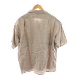 Nigel Cabourn OPEN COLLAR SHIRT オープンカラー シャツ 半袖 麻 リネン 50 ベージュ 8046-00-11005