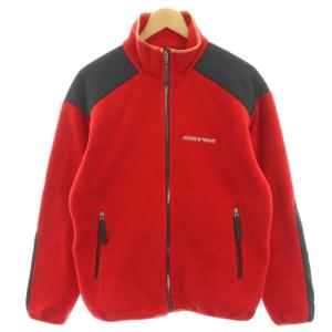 フリースジャケット ブルゾン 上着 L 赤 レッド スタンドカラー 異素材切替 /HN