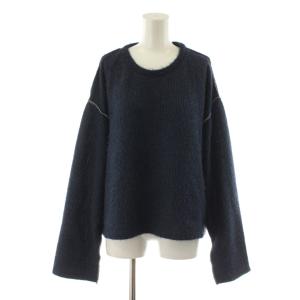 18AW SPARKLING KNIT JERSEY TOP ニット セーター 長袖 S 紺 ネイビー